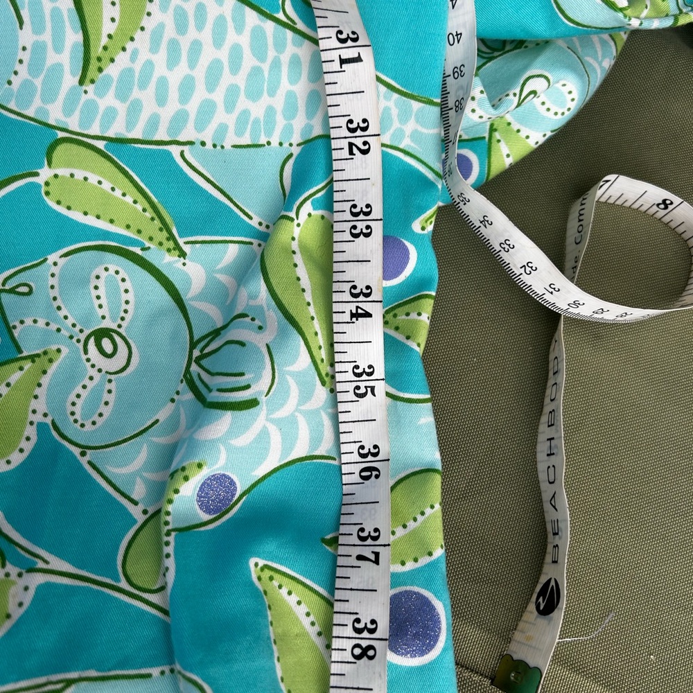 Lilly Pulitzer Teal & Green Pants Fish Pattern Size 6 - Picture 4 of 11